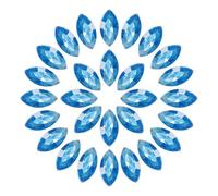 sourcing map 50Pcs Horse Eye Shape Rhinestones, 6 x 12 mm Point Back Rhinestone Beads for Jewelry Making Crafts Costume Crystal Embellishments, Light Blue