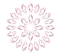 sourcing map 50Pcs Horse Eye Shape Rhinestones, 6 x 12 mm Point Back Rhinestone Beads for Jewelry Making Crafts Costume Crystal Embellishments, Light Pink