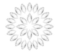 sourcing map 50Pcs Horse Eye Shape Rhinestones, 6 x 12 mm Point Back Rhinestone Beads for Jewelry Making Crafts Costume Crystal Embellishments, White