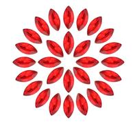 sourcing map 50Pcs Horse Eye Shape Rhinestones, 7 x 15 mm Point Back Rhinestone Beads for Jewelry Making Crafts Costume Crystal Embellishments, Red