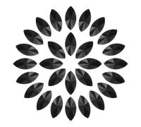 sourcing map 50Pcs Horse Eye Shape Rhinestones, 7 x 15 mm Point Back Rhinestone Beads for Jewelry Making Crafts Costume Crystal Embellishments, Black