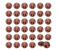 sourcing map 50Pcs Imitation Leather Style Shank Buttons, 15mm/0.59inch Plastic Round Sewing Button for DIY Coats Suits Dress Skirts Jackets Clothing Embellishment, Glossy Brown