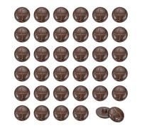sourcing map 50Pcs Imitation Leather Style Shank Buttons, 25mm/0.98inch Plastic Round Sewing Button for DIY Coats Suits Dress Skirts Jackets Clothing Embellishment, Brown