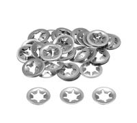 sourcing map 50PCS Internal Tooth Push on Locking Washers M8 x 18mm Speed Clips Fasteners, Stainless Steel Push Nut Washers