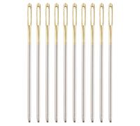 sourcing map 50Pcs Large Eye Needles, 2.05" 1.25mm High Carbon Iron Embroidery Thread Needle Sewing Blunt Needle Knitting Needles for Hand Sewing Art Crafts, Gold, Silver