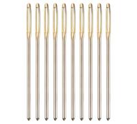 sourcing map 50Pcs Large Eye Needles, 2.76" 2mm High Carbon Iron Embroidery Thread Needle Sewing Blunt Needle Knitting Needles for Hand Sewing Art Crafts, Gold, Silver