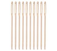 sourcing map 50Pcs Large Eye Needles, 2.76" 2mm High Carbon Iron Embroidery Thread Needle Sewing Blunt Needle Knitting Needles for Hand Sewing Art Crafts, Rose Gold
