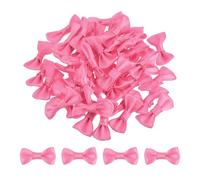 sourcing map 50pcs Light Hot Pink Bow Ties 1.2" x 0.6" Mini Bowknot for Crafting Little Satin Bows Bulk for DIY Sewing Scrapbooking Wedding Gift Present Home Decoration