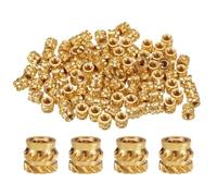 Sourcing Map 50pcs M2.5 Threaded Inserts Brass Heat Set Insert, OD 4.5mm Knurled Insert, 3D Printing Female Threaded Inserts for M2.5x4mm