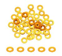 sourcing map 50pcs M3 Flat Washer Aluminum Gasket Anodized Countersunk Washer,Hole Dia 3mm/0.12" Round Washers for Screw RC/FPV/PC/Drone/Mechanical Accessories Model Parts,(Gold)