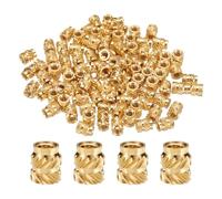Sourcing Map 50pcs M3 Threaded Inserts Brass Heat Set Insert M3x6mm, OD 5mm Knurled Insert, 3D Printing Female Threaded Inserts for Nuts
