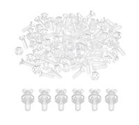 sourcing map 50Pcs M3x10mm PC Clear Cross-recessed Countersunk Screws and Hex Nuts Kit, Plastic Machine Screws Round Head Acrylic Bolts