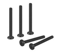 sourcing map 50Pcs M4-0.7 x 40mm Flat Round Head Machine Screws, 304 Stainless Steel Phillips Drive Machine Screw, Full Thread, Black Oxide