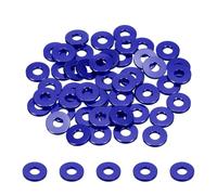sourcing map 50pcs M4 Flat Washer Aluminum Gasket Anodized Countersunk Washer,Hole Dia 4mm/0.16" Round Washers for Screw RC/FPV/PC/Drone/Mechanical Accessories Model Parts,(Navy Blue)