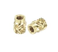 sourcing map 50Pcs M4x8.1x6.3mm Knurled Insert Nut, Brass Threaded Insert Embedment Nuts 3D Printing Brass Nuts for 3D Printing Parts Laptop Automotive Plastic Shell
