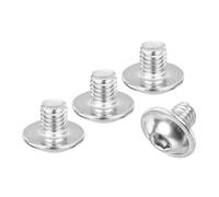 sourcing map 50Pcs M5-0.8x6mm Flanged Button Head Socket Cap Screws, 304 Stainless Steel Socket Drive Fasteners Bolts, Fully Thread Machine Screws, Silver