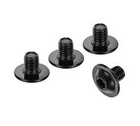sourcing map 50Pcs M5-0.8x6mm Flanged Button Head Socket Cap Screws, 304 Stainless Steel Socket Drive Fasteners Bolts, Fully Thread Machine Screws, Black