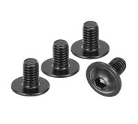 sourcing map 50Pcs M5-0.8x8mm Flanged Button Head Socket Screws, 304 Stainless Steel Socket Drive Fasteners Bolts, Fully Thread Machine Screws, Black