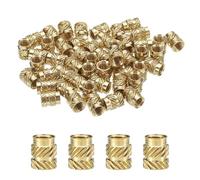 Sourcing Map 50pcs M5 Threaded Brass Heat Set Inserts, 7mm OD Knurled Nuts for 3D Printing, M5x8.5mm Female Threaded