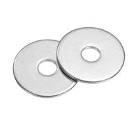 sourcing map 50Pcs M6 Fender Washers, 304 Stainless Steel Flat Washer 25mm OD, 1.5mm Thickness, Metal Gasket for Screws and Bolts, White Wash