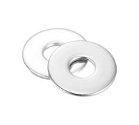 sourcing map 50Pcs M6 Flat Washer, 304 Stainless Steel 6.4mm ID x 18mm OD x 1.6mm Thick for Bolt Screw, Factories Repair, Kitchens, Shops, and Outdoor Construction, Silver
