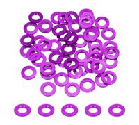 sourcing map 50pcs M8 Flat Washer Aluminum Gasket Anodized Countersunk Washer,Hole Dia 8mm/0.31" Round Washers for Screw RC/FPV/PC/Drone/Mechanical Accessories Model Parts,(Purple)