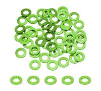 sourcing map 50pcs M8 Flat Washer Aluminum Gasket Anodized Countersunk Washer,Hole Dia 8mm/0.31" Round Washers for Screw RC/FPV/PC/Drone/Mechanical Accessories Model Parts,(Green)