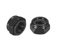 sourcing map 50Pcs M8 x 1.25 Nylon Insert Hex Lock Nuts, Carbon Steel Self-Locking Nylon Insert Stop Nut for Industrial Construction Fasteners, Black&White