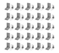 sourcing map 50pcs Metal Corner Braces 18x28x28mm L-Shape 90 Degree Right Angle Brackets Corner Braces with Plastic Brackets Screws for Furniture Support Chairs Wood Shelf Cabinets Box, Gray