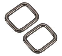 sourcing map 50Pcs Metal Rectangle Ring, 20 x 16mm Metal Rectangular Buckle Webbing Strap Fastener for Bag Belt DIY Accessories, Metallic Black