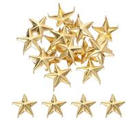 sourcing map 50Pcs Metal Star Studs Claw, 15mm 5-Claw Punk Studs Rivets Spikes Nail Head Leather Rivets for DIY Crafts Clothing Leathercraft Bag Shoes, Light Gold