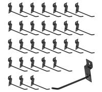 Sourcing Map 50pcs Metal Wall Hooks, 4 Inch/100mm Slat Accessories for Commercial Retail Exhibition, Garage Shop Supermarket (Black)