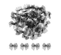 sourcing map 50Pcs Mini Black Ribbon Bow with Pearl 1" Ribbon Flowers Appliques for Craft DIY Hair Bow Sewing Wedding Party Christmas Decoration