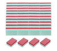 sourcing map 50pcs Mini Buffer Block Nail File, 100/180 Grit Double Side Sponge Nail Buffers for Professional Manicure Acrylic Nails, Natural Nails, Green/Red