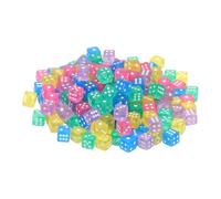 sourcing map 50Pcs Mini Dice, 5mm/0.2" Acrylic Tiny Six Side Game Dot Square Dice Bulk for Table Board Game Party Activities, Clear 5 Colors