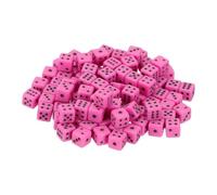 sourcing map 50Pcs Mini Dice, 5mm/0.2" Acrylic Tiny Six Side Game Dot Square Dice Bulk for Table Board Game Party Activities, Pink/Black