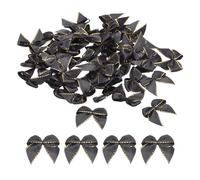 sourcing map 50Pcs Mini Metallic Edge Ribbon Bow 1" Satin Ribbon Flower Bows Soft for Craft DIY Hair Bow Sewing Wedding Birthday Party Gold Edge Black