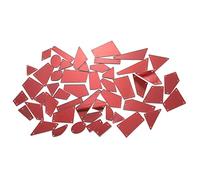 sourcing map 50pcs Mix Shapes Sew on Mirror Piece Flat Back DIY Acrylic Mirrored Rhinestones Mirror Beads for Evening Dresses Cloth Garment Dark Red