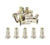 sourcing map 50Pcs Multi-Grip Rivet Nut, M4 Flat Head Carbon Steel Pre-Bulbed Shank Threaded Insert Nut with Zinc Plated Finish