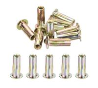sourcing map 50Pcs Multi-Grip Rivet Nut, M5 Flat Head Carbon Steel Pre-Bulbed Shank Threaded Insert Nut with Zinc Plated Finish