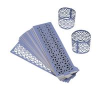 sourcing map 50Pcs Napkin Rings Laser Cut Foil Paper, Napkin Holder Hollow Napkin Bands for Weddings Party Serviette Table Decoration Restaurant (Dark Blue, 6.7 x 2")