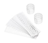 sourcing map 50Pcs Napkin Rings Laser Cut Foil Paper, Napkin Holder Hollow Napkin Bands for Weddings Party Serviette Table Decoration Restaurant (White, 6.7 x 2")