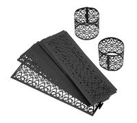 sourcing map 50Pcs Napkin Rings Laser Cut Foil Paper, Napkin Holder Hollow Napkin Bands for Weddings Party Serviette Table Decoration Restaurant (Black, 6.7 x 2")