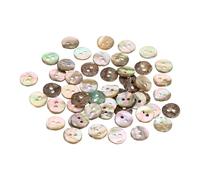 sourcing map 50Pcs Natural Shell Button, 2 Hole 10mm Mother of Pearl Buttons for Shirt Coats Suits Jacket Jeans Skirts DIY Sewing Crafts, 1.5-2.3mm Thick, Brown