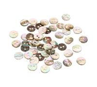 sourcing map 50Pcs Natural Shell Button, 2 Hole 11.5mm Mother of Pearl Buttons for Shirt Coats Suits Jacket Jeans Skirts DIY Sewing Crafts, 1.5-2.3mm Thick, Brown