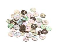 sourcing map 50Pcs Natural Shell Button, 2 Hole 12mm Mother of Pearl Buttons for Shirt Coats Suits Jacket Jeans Skirts DIY Sewing Crafts, 1.1-1.5mm Thick, Brown