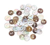 sourcing map 50pcs Natural Shell Buttons, 2 Hole Mother of Pearl Buttons 9mm Sewing Craft for Shirt Bag DIY Sewing Crafts Decoration, Multicolored