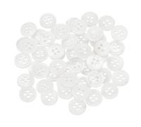 sourcing map 50pcs Natural Shell Buttons, 4 Hole Mother of Pearl Buttons 11.5mm Sewing Craft for Shirt Bag DIY Sewing Crafts Decoration, White