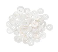 sourcing map 50pcs Natural Shell Buttons, 4 Hole Mother of Pearl Buttons 15mm Sewing Craft for Shirt Bag DIY Sewing Crafts Decoration, White