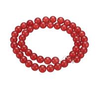 sourcing map 50pcs Natural Stone Beads 6mm Red Agate Round Gemstone Stone Loose Beading Real Genuine Smooth Balls Bead for Jewelry Making Bracelets Necklace Earrings DIY